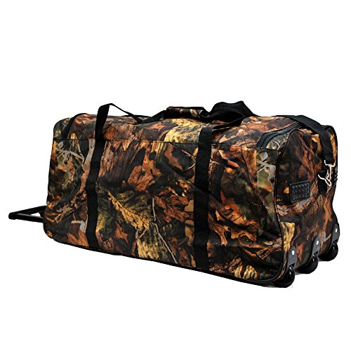 EZ Roll RealTree Camo Hunting Rolling Duffel Bag 30 Inch - Waterproof Travel Gear for Outdoor Adventures (Black Trim) - Perfect for Hunting Trips, Camping & Air Travel Luggage
