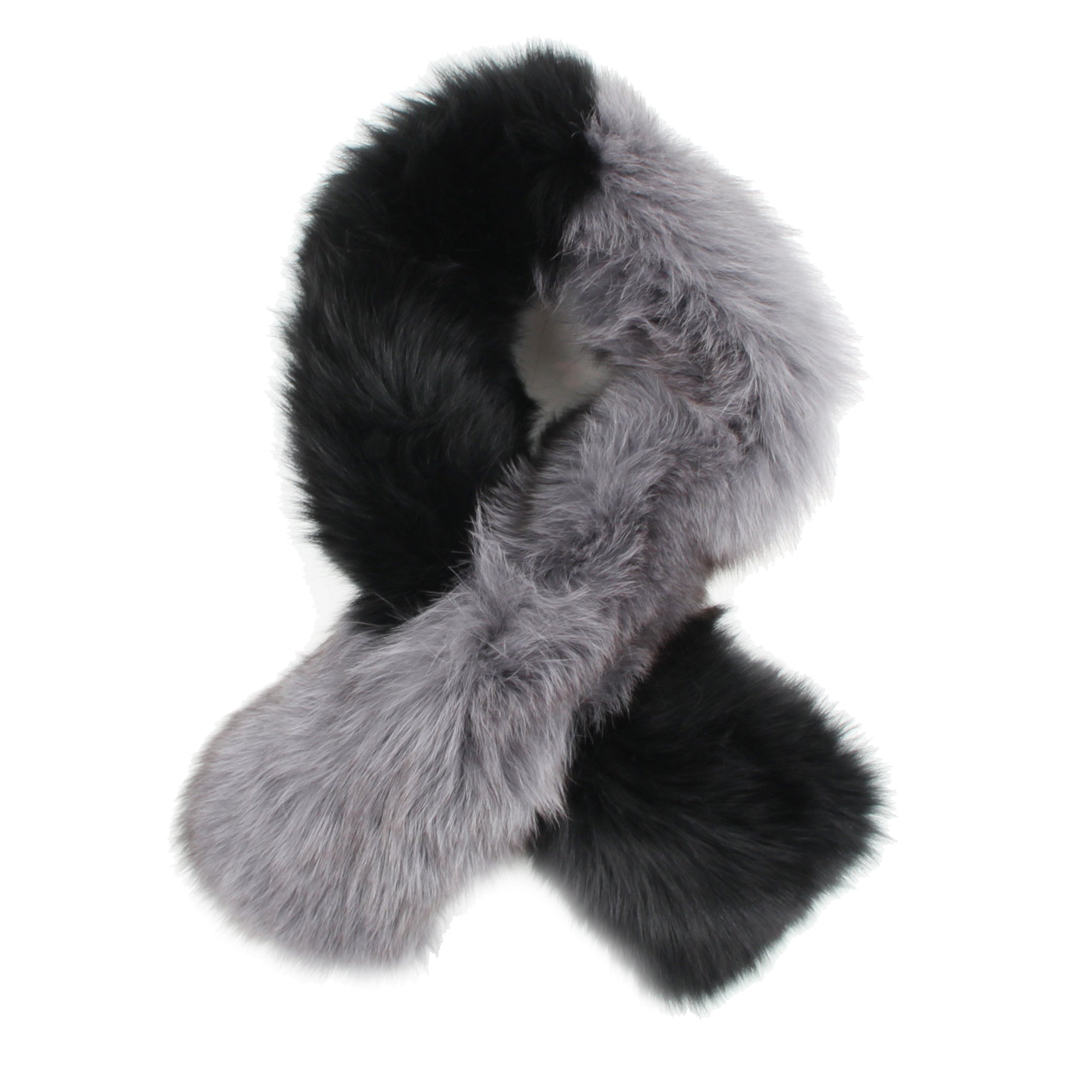 Pollypop Fox Scarf for Women & Men - Soft Winter Warm Knit Black Grey Animal Print Fashion Accessory - Perfect for Cold Weather, Outdoor Activities & Christmas Gifts
