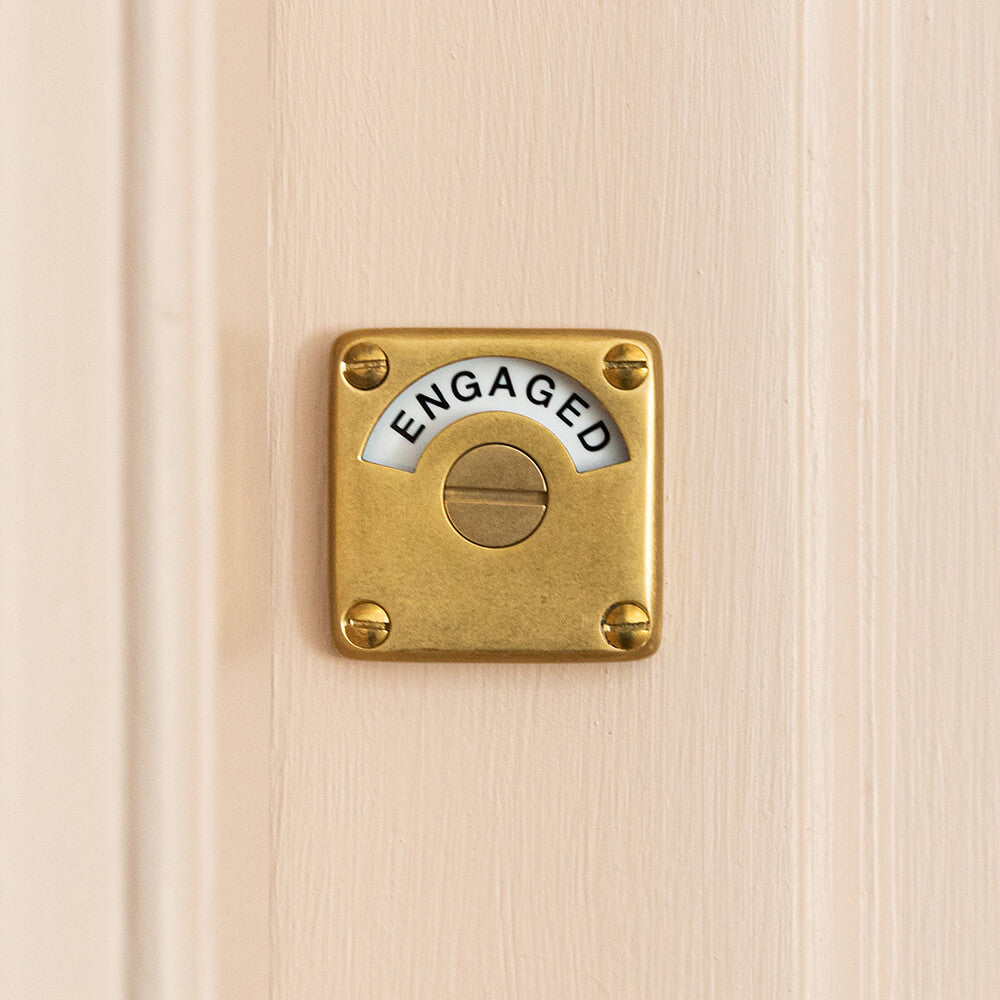 Vintage Brass Vacant Engaged Lock - Antique Style Door Lock for Home, Office & Cabinets - Perfect for Rustic & Farmhouse Decor