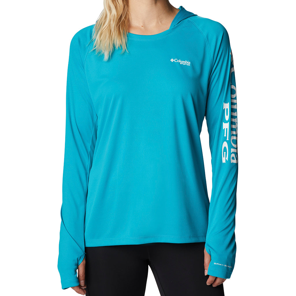 Columbia Women's PFG Tidal Tee Hoodie - UPF 50+ Sun Protection Fishing Shirt for Outdoor Activities, Hiking & Beach Wear