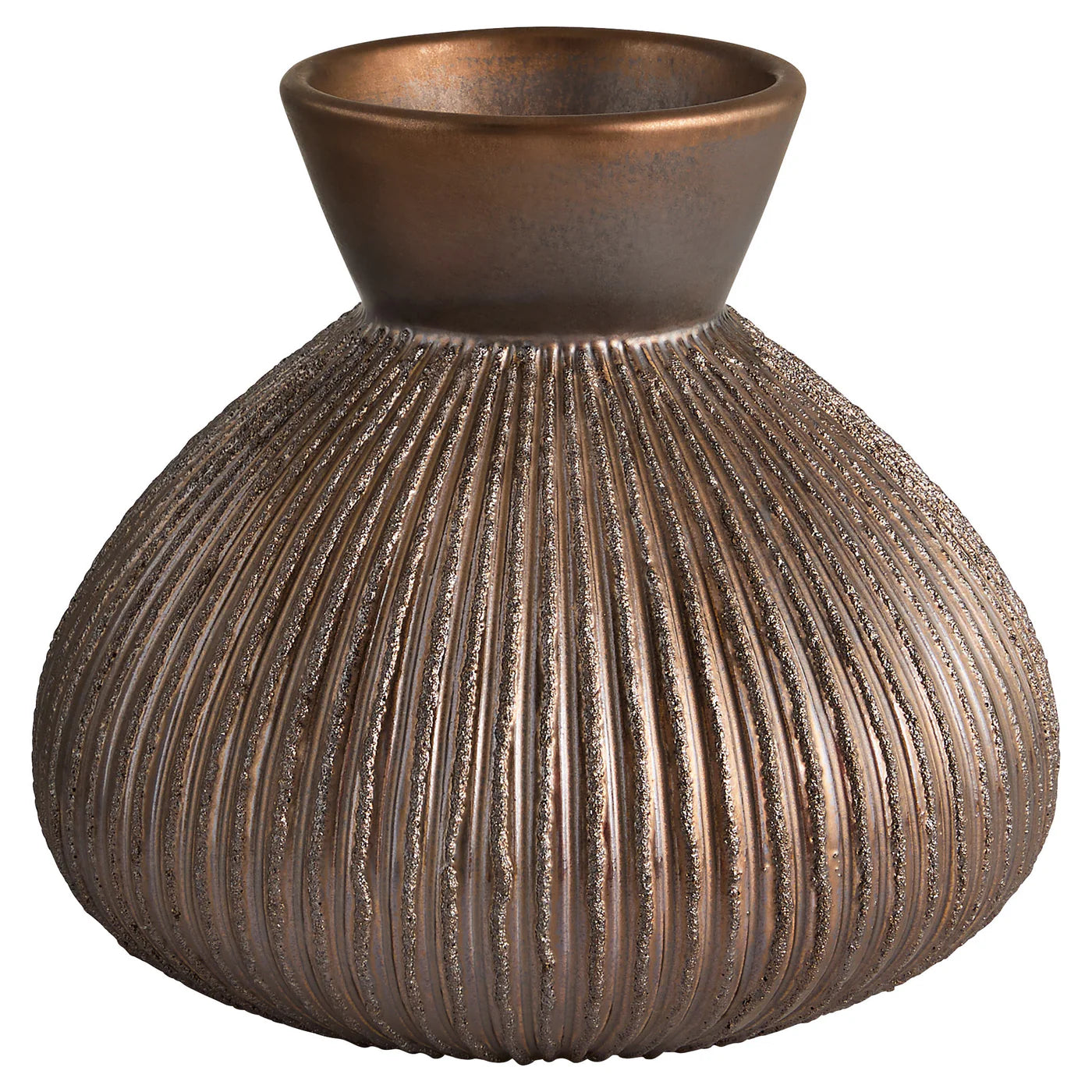 Cyan Design Starship 12180 Stout Vase in Metallic Bronze - Elegant Home Decor for Living Room, Dining Table & Wedding Centerpieces