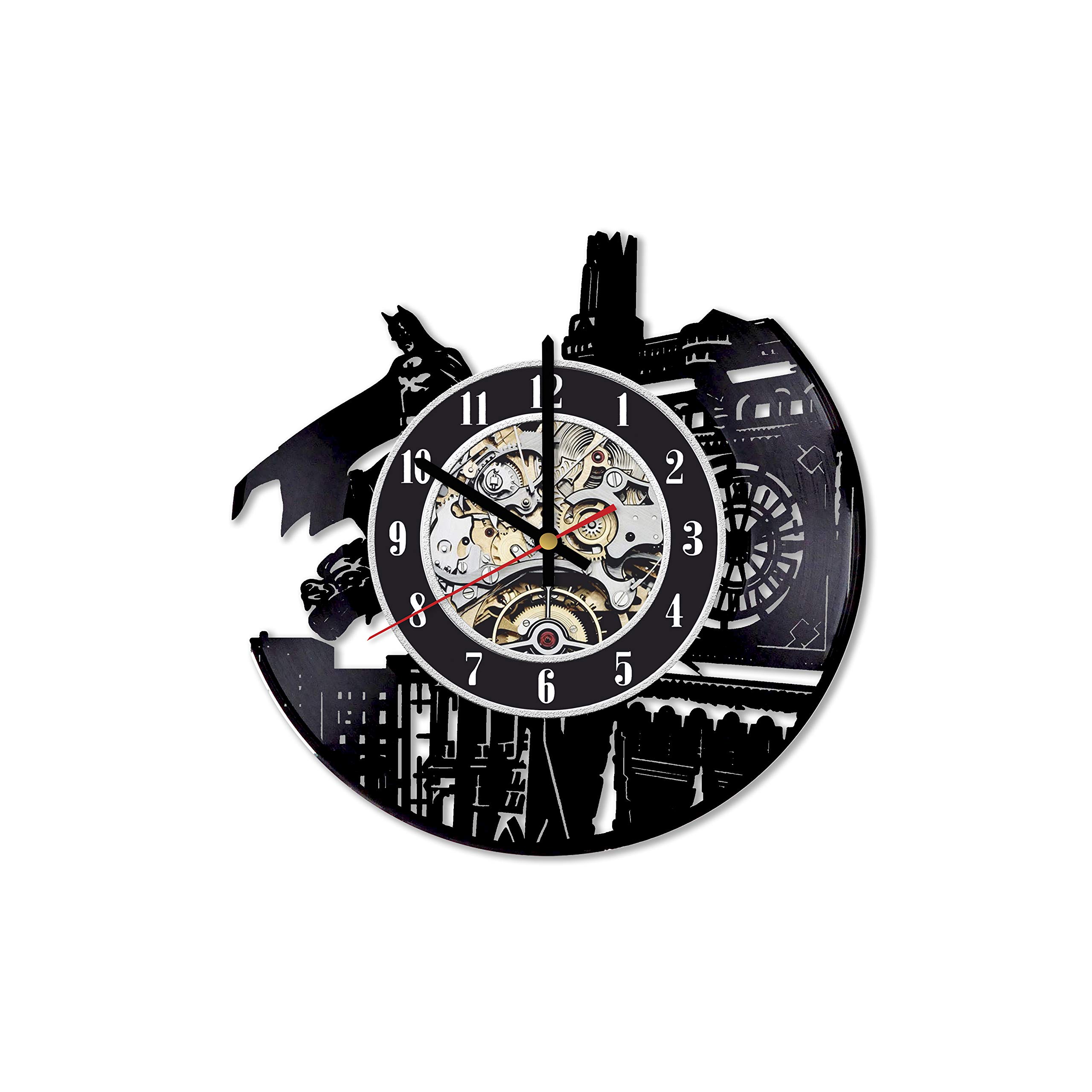 Batman Vinyl Record Wall Clock - Unique Batman Art Decor for Home & Office - Perfect Batman Gift for Fans & Collectors - Great for Bedroom, Living Room, Man Cave & Batman Themed Rooms