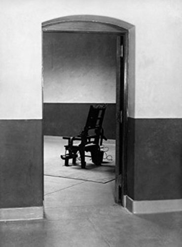 Vintage Electric Chair in Prison Cell Poster Print - 24x36 Inches - Dark & Gothic Wall Art for Home, Office, or Halloween Decor
