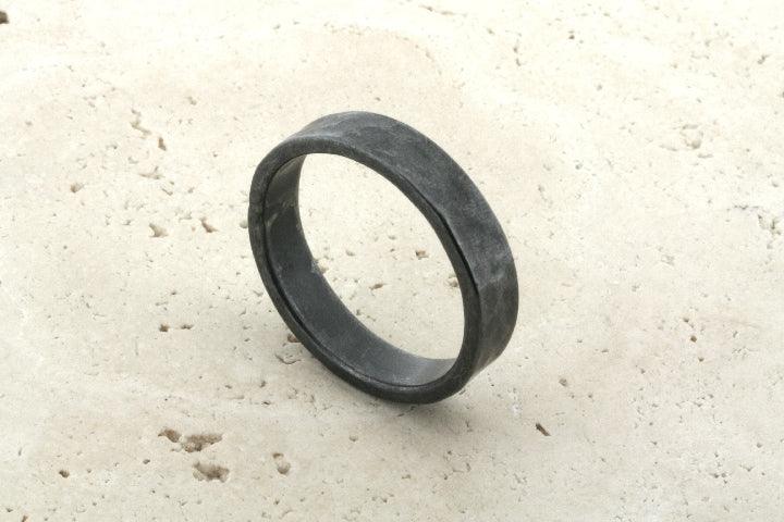 5mm Hammered Oxidized Silver Band Ring for Men & Women - Perfect for Weddings, Anniversaries & Everyday Wear