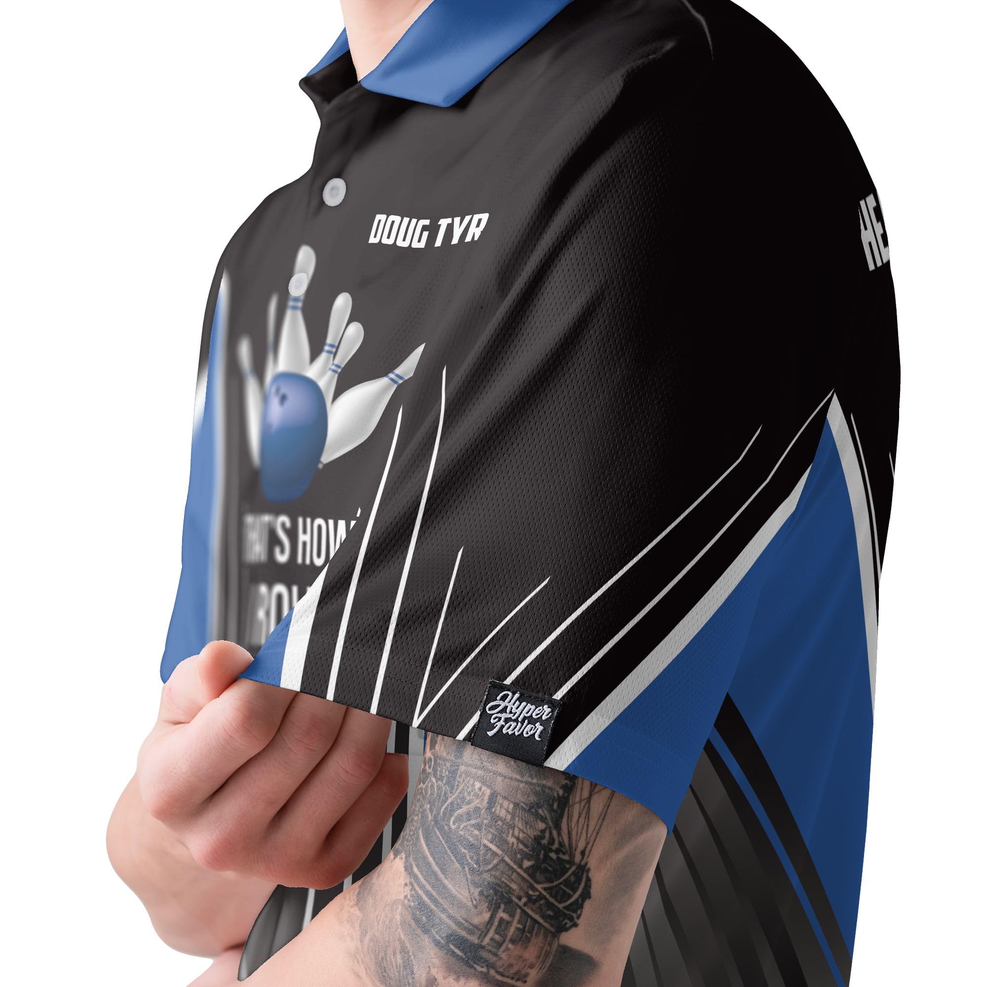 Custom Bowling Shirts for Men - Personalized Short Sleeve Bowling Polo Shirts - Unique Team Uniforms for Bowling Leagues & Casual Wear