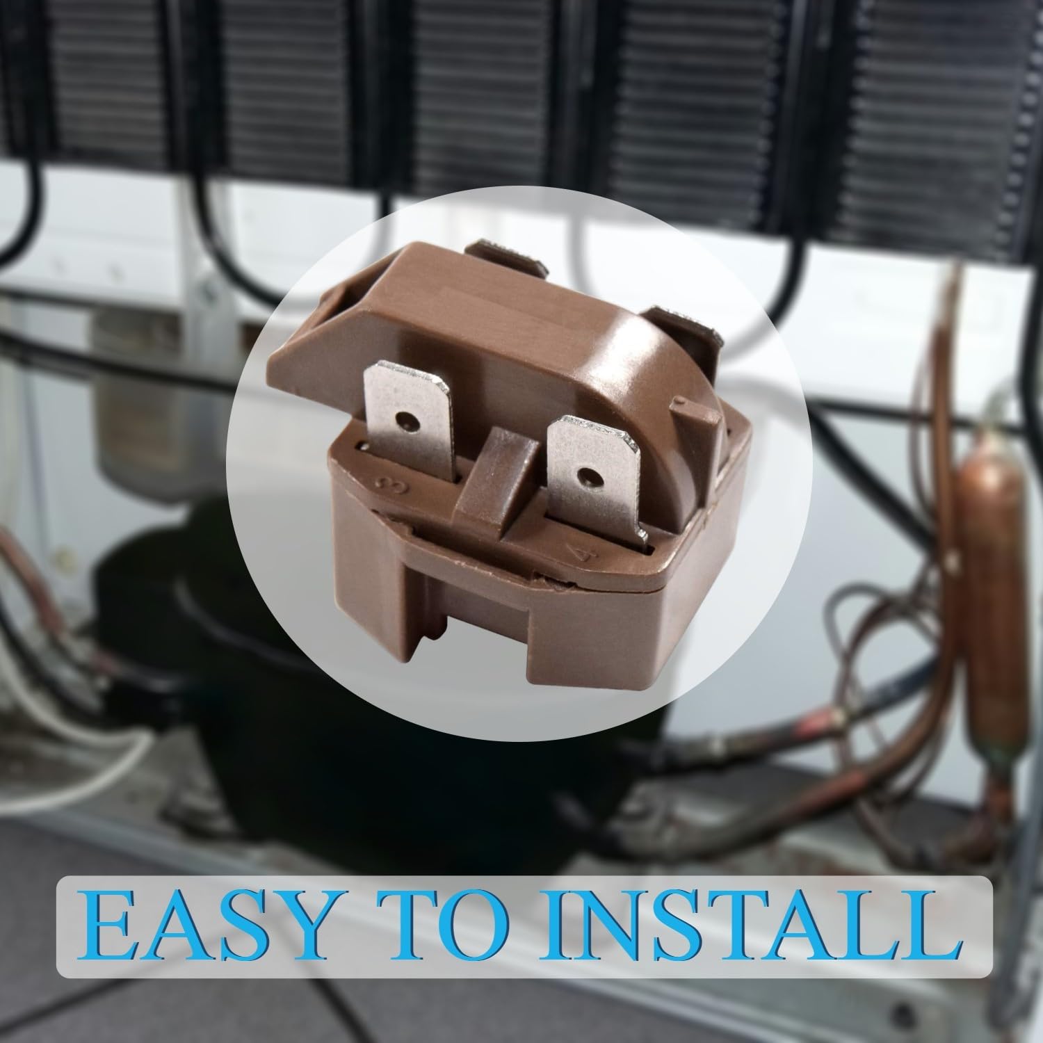 HQRP PTC Start Relay Replacement for Roper Refrigerators - Compatible with RS20CKXAW00, RS22AMXVW00, RS25AGXNQ00, RT14DKXKZ00, RT16DKXKQ03, RT18AKXKQ00, RT21AKXKQ01, RT21SKXLQ01, RT21SKXLQ02 - Perfect for Home Appliance Repair and Maintenance