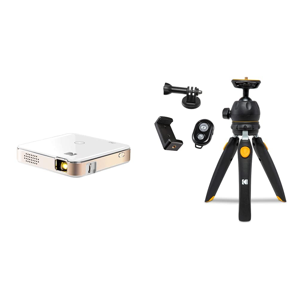 KODAK Luma 150 Portable Pocket Projector with Built-In Speaker | Mini Movie Projector for Home Theater, Office Presentations & Outdoor Movies | Includes Adjustable Tripod & Remote Control