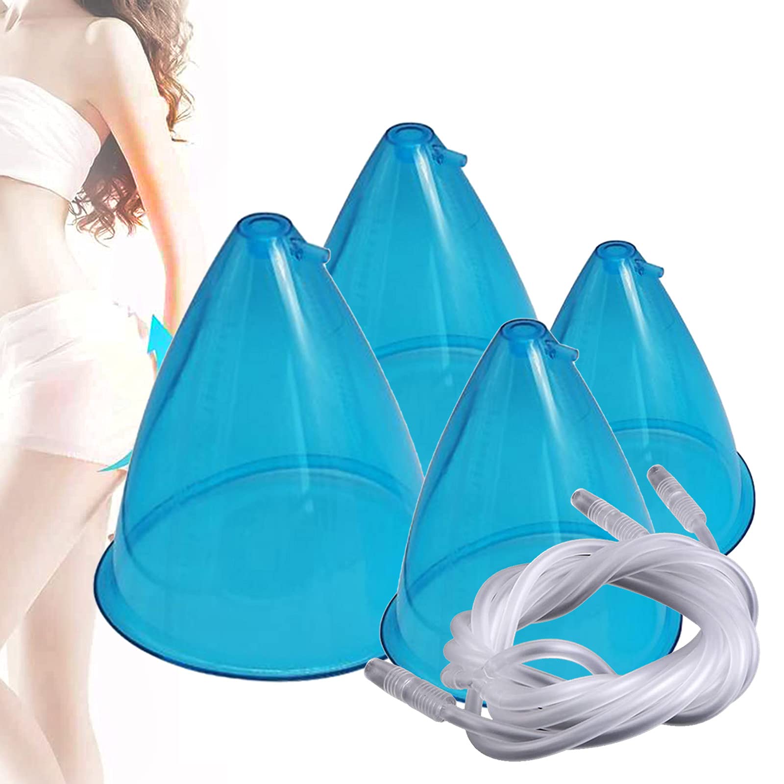 180ml Vacuum Cupping Therapy Set - 4pcs Silicone Suction Cups for Butt Lift Massage, Cellulite Reduction & Body Sculpting | Perfect for Home Spa, Post-Workout Recovery & Beauty Treatments