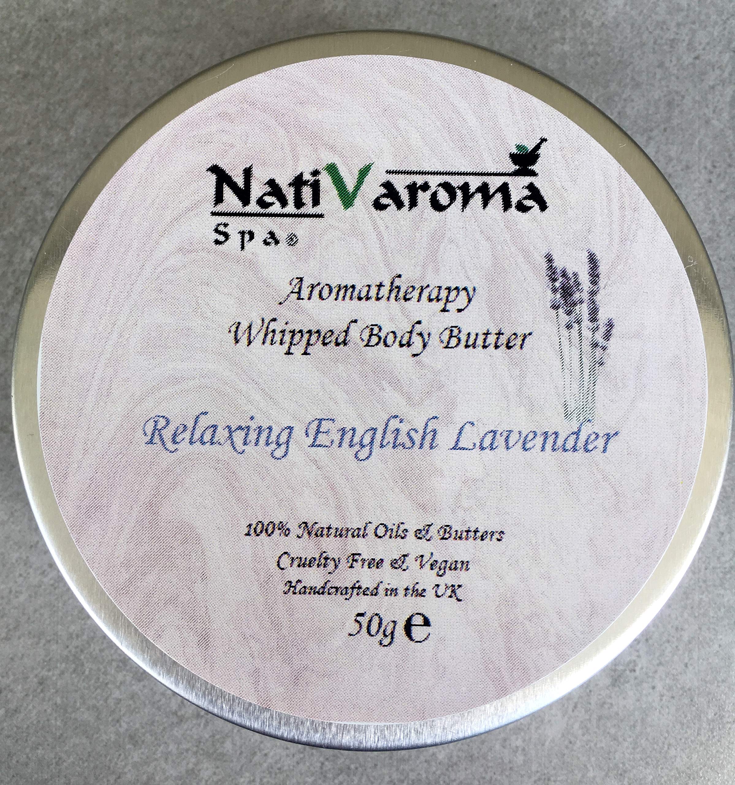 Lavender Whipped Body Butter - Shea & Cocoa Butter, Lavender Oil | Handcrafted, Vegan, Moisturizing & Nourishing Body Cream (50g/100ml) | Perfect for Dry Skin, Massage & Spa Relaxation at Home