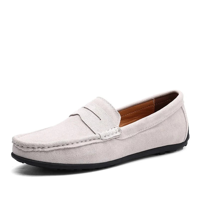 Premium Genuine Leather Men's Loafers Size 38-49 | Comfortable Boat Shoes for Men | Classic Casual Leather Slip-Ons | Perfect for Office, Travel & Daily Wear
