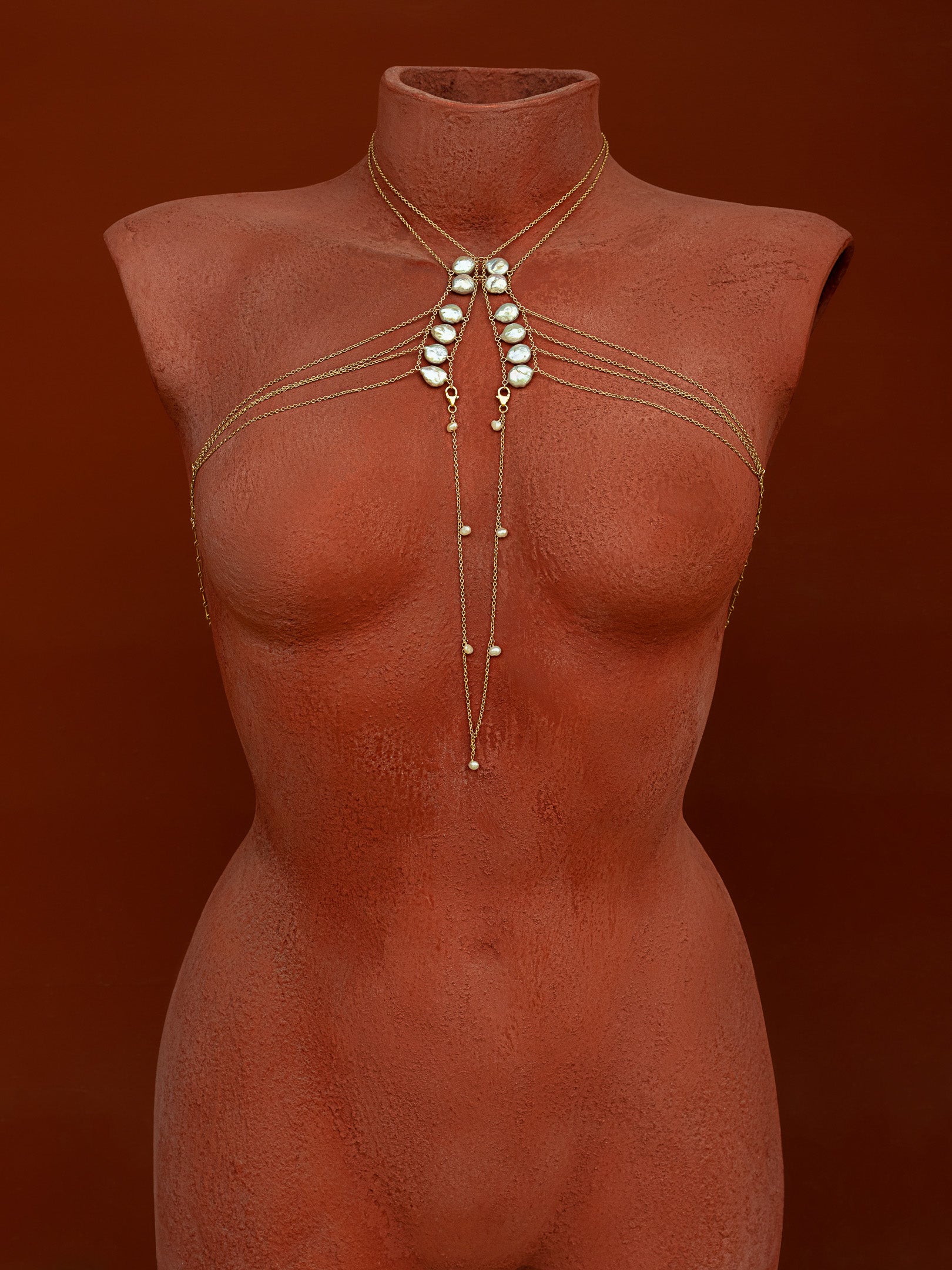 Womb Pearl Body Chain - Elegant Gold Belly Chain Jewelry for Women - Perfect for Festivals, Beach Parties & Boho Fashion