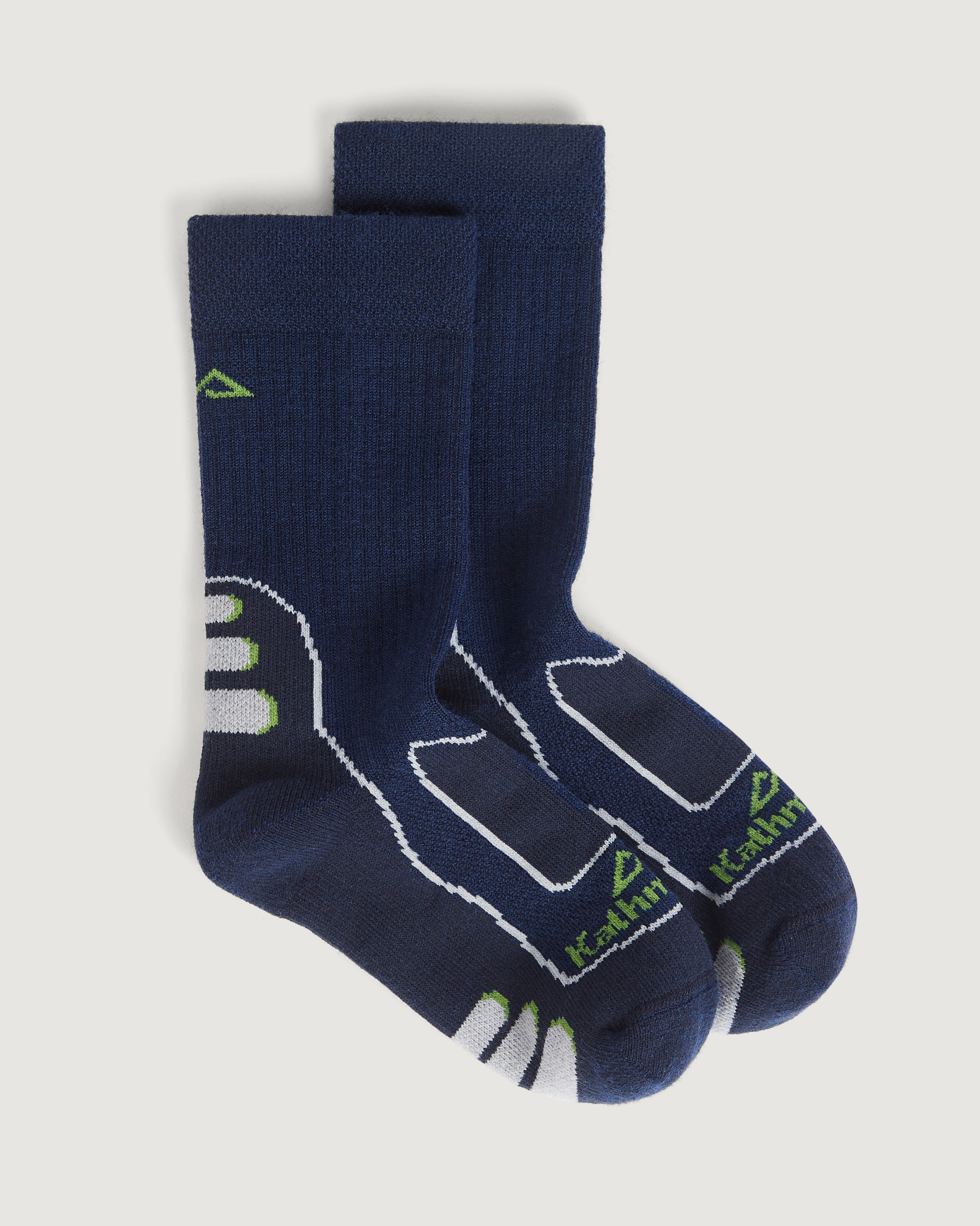 Kids' NuYarn Ergonomic Hiking Socks - Breathable & Cushioned for Outdoor Adventures (Midnight Navy) - Perfect for Camping, Backpacking & Trail Hiking