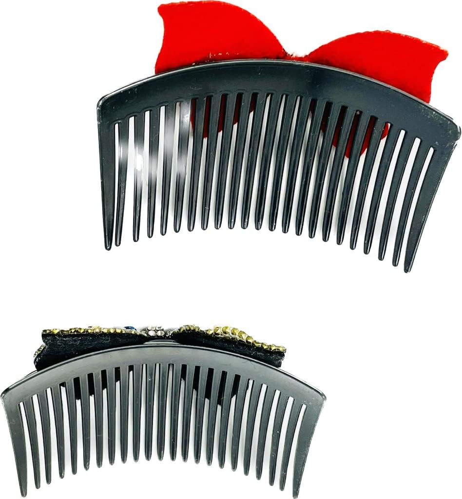 APPSAMBR Rhinestone Pearl Hair Combs for Women - Elegant Decorative Black Side Combs, Hair Accessories for Wedding, Birthday & Special Occasions | Perfect Gift for Girls & Brides