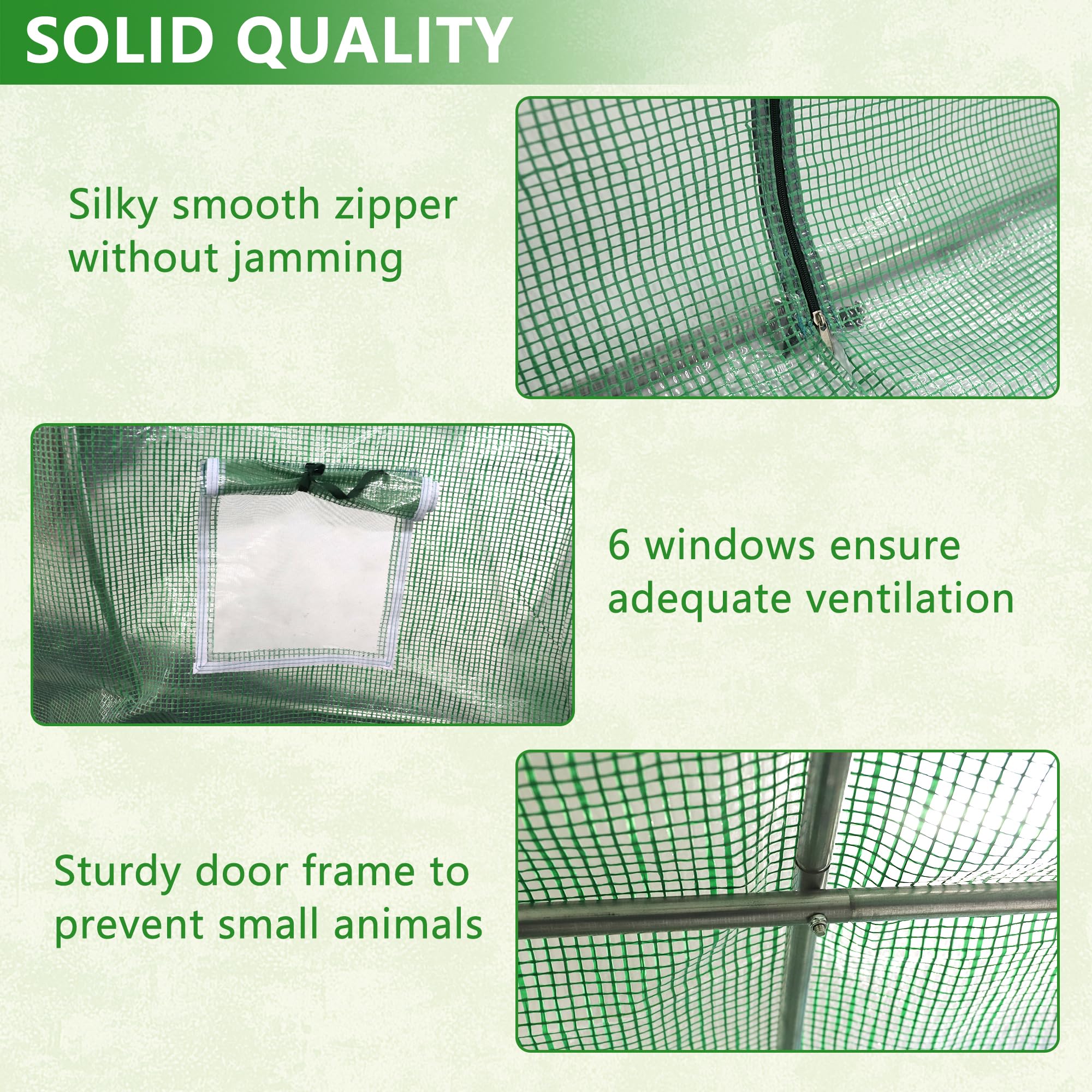 19.7x9.8x6.5 Ft Walk-in Greenhouse with Watering System | Heavy-Duty Portable Greenhouse Tunnel | PE Cover with Roll-up Zipper Door & Window | Perfect for Outdoor Gardening, Plant Protection & Year-Round Growing