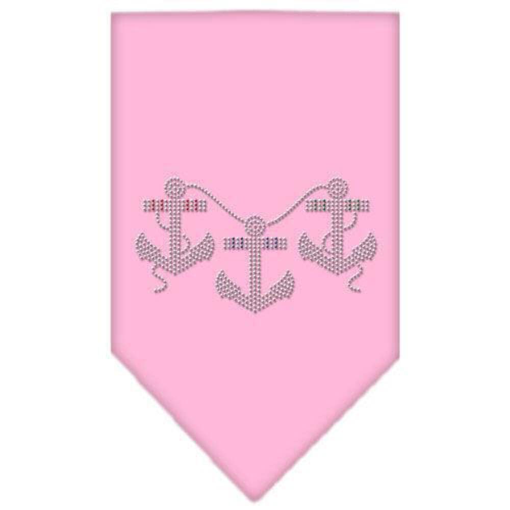 Sparkling Rhinestone Dog Bandana with Anchors Design - Turquoise Pet Bandana for Small Dogs - Perfect for Parties, Holidays & Special Occasions