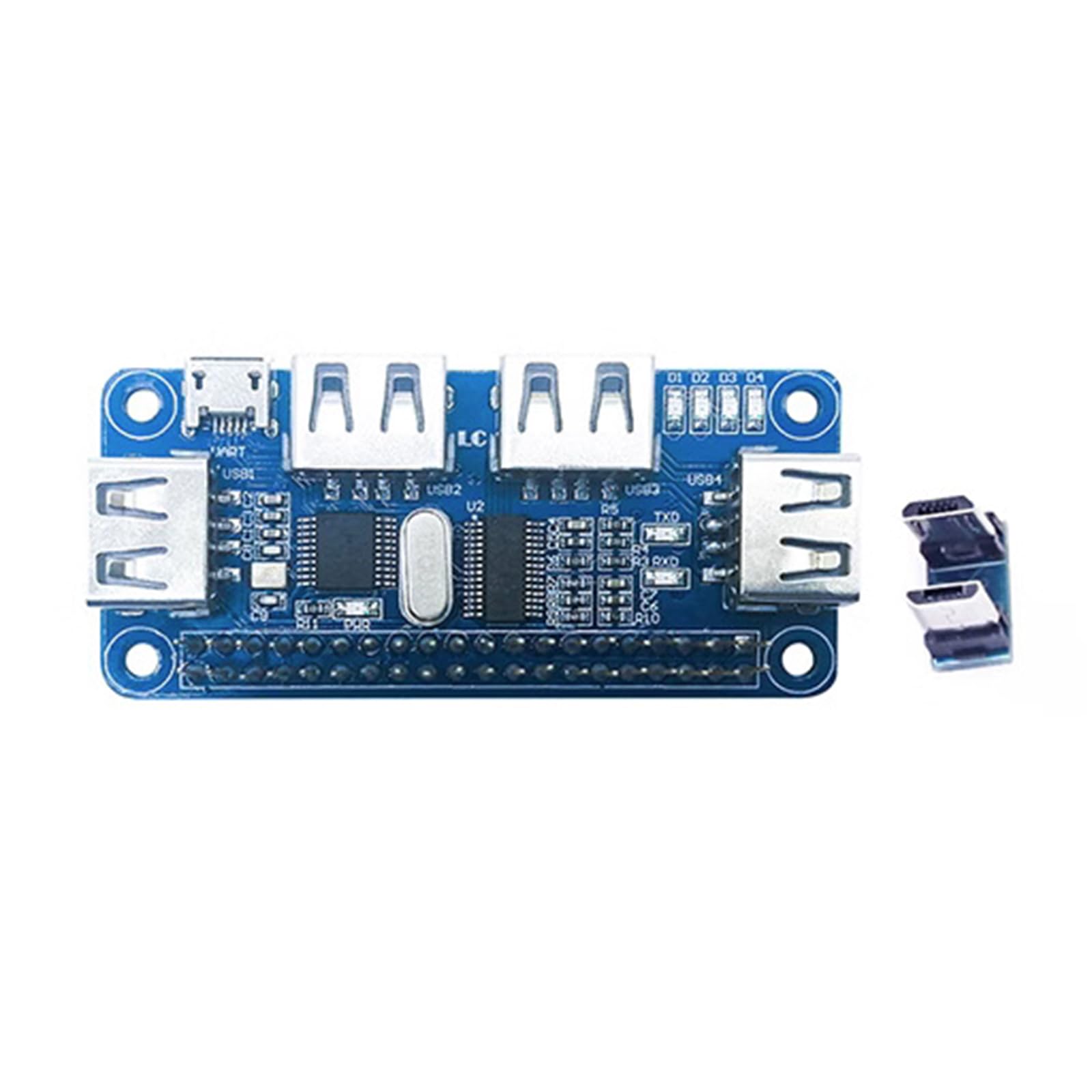 Raspberry Pi USB Hub 4-Port 3.0 with UART Chip - Perfect for DIY Projects & IoT Devices