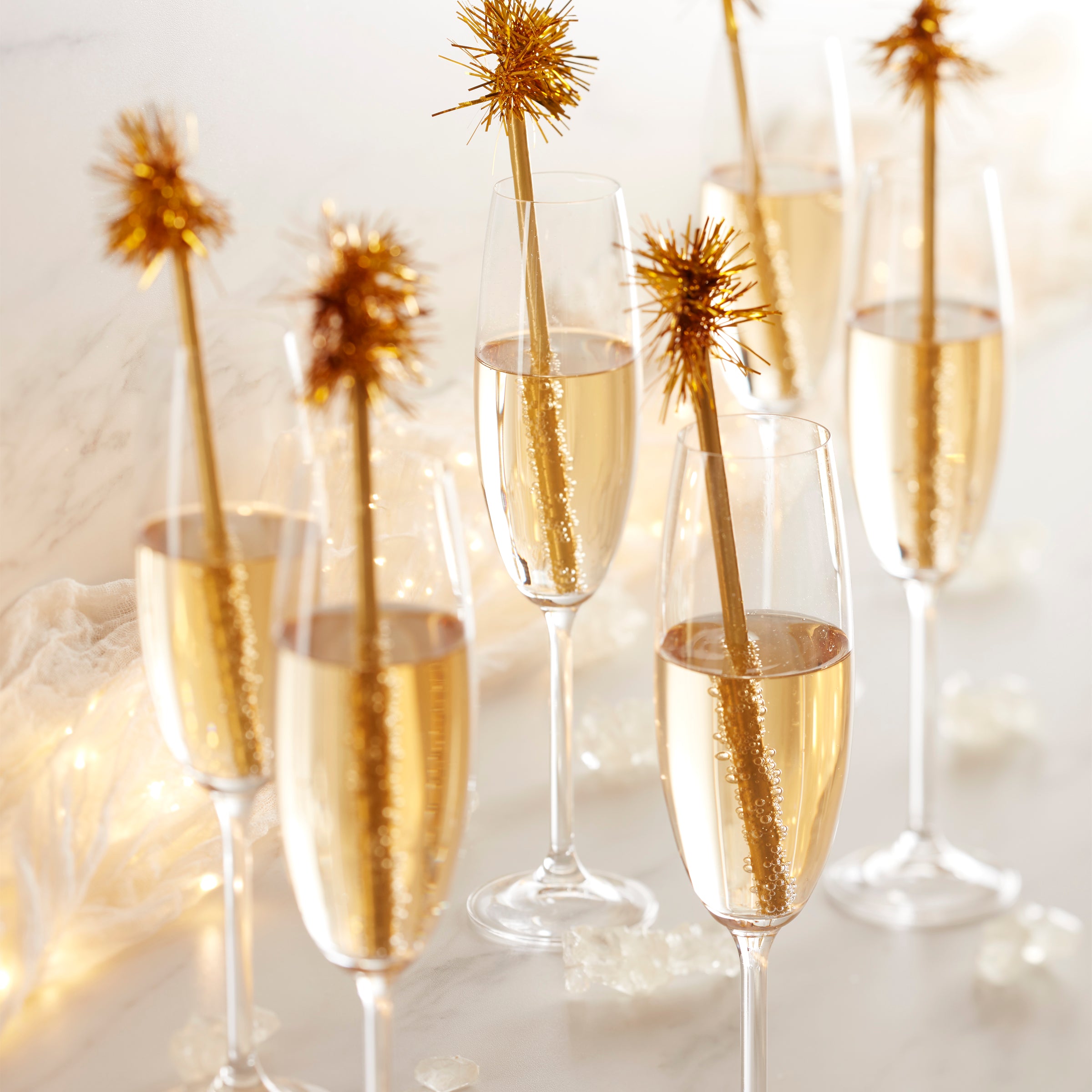 Premium Tuscany Classics Champagne Flute Glasses Set of 6 - Elegant Crystal Clear Wine Glasses for Weddings, Parties & Celebrations