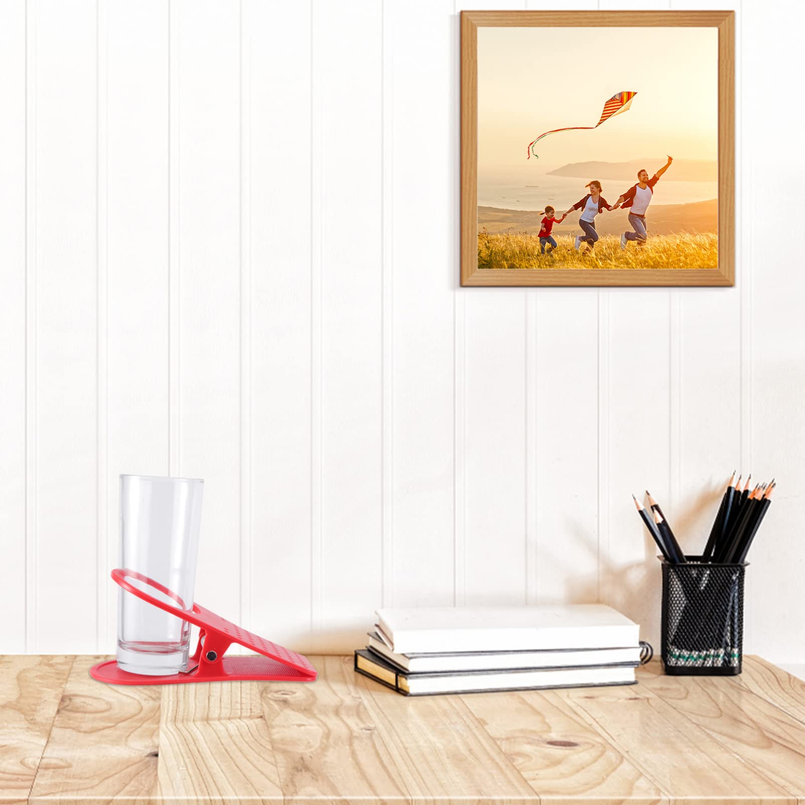 Sturdy Clip-On Cup Holder for Bathroom, Desk, Laundry & Beach - Multi-Purpose Mug Storage Organizer with Strong Clamp - Perfect for Office, Home & Outdoor Drink Holder Accessories
