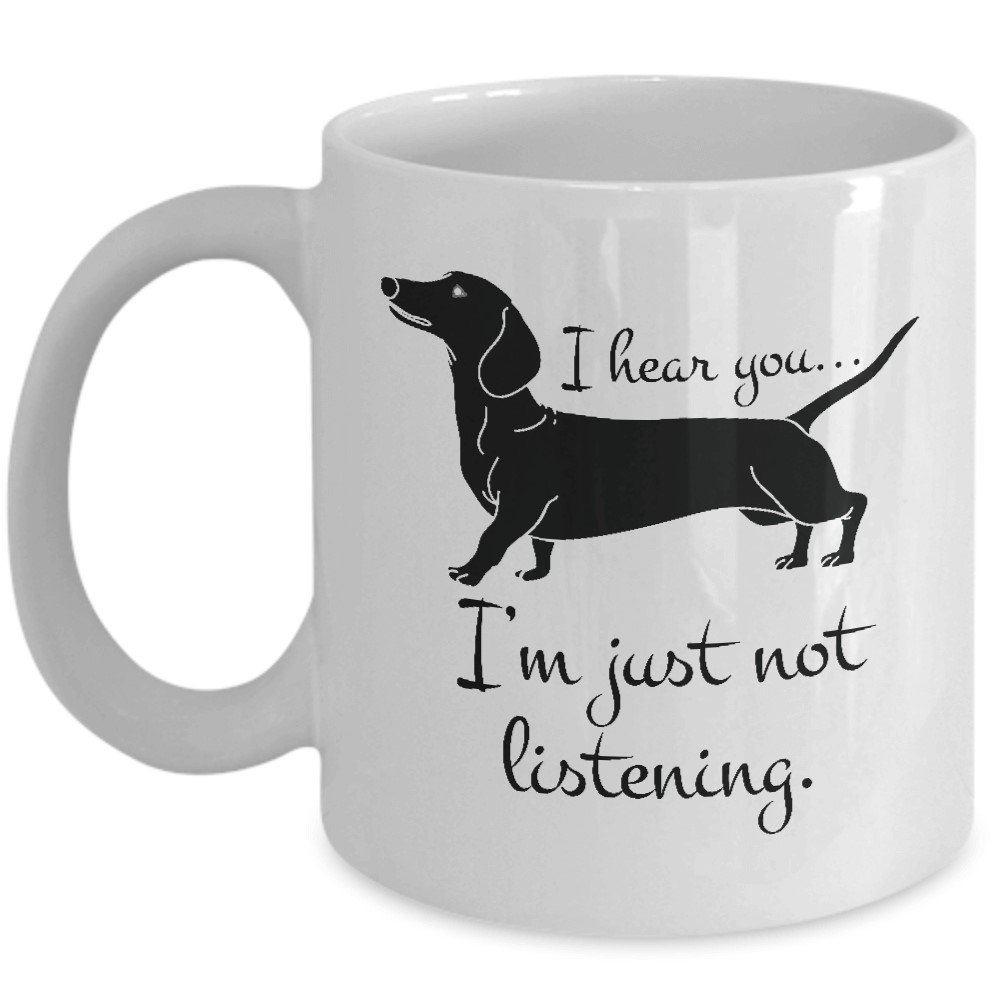 Funny Dachshund Owner Mug - 11 oz Wiener Dog Lover Coffee Cup with Cute Sausage Dog Design - Perfect Gift for Dachshund Fans, Hot Chocolate & Tea Time at Home or Office