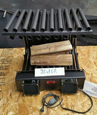 Medium Double Row Tube Fireplace Grate Heater with Dual Blowers - Efficient Heating for Living Rooms, Bedrooms & Outdoor Spaces