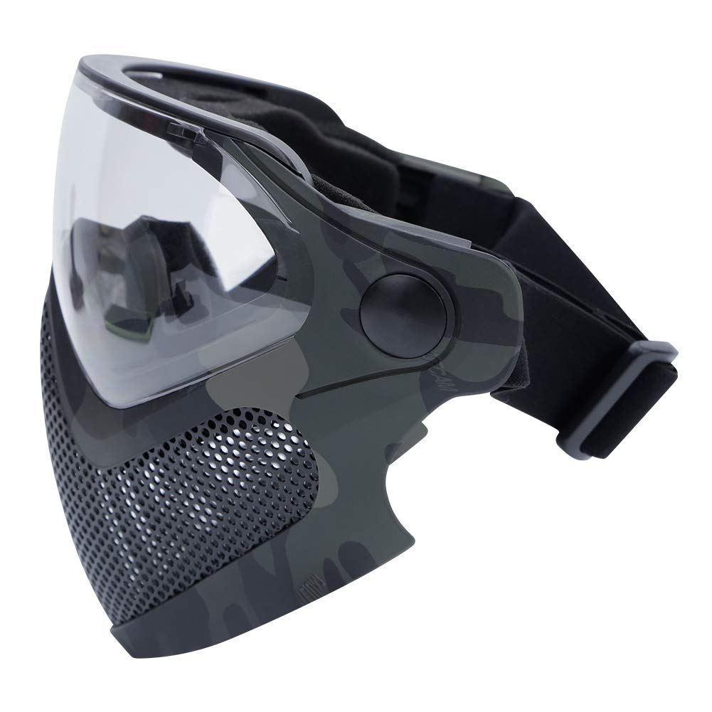 ATAIRSOFT Tactical Airsoft Mask - Full Face Protection with Anti-Fog Goggles & 3 Interchangeable Lenses (2 Modes) - Ideal for Airsoft Games, Paintball, and Outdoor Sports Safety Gear
