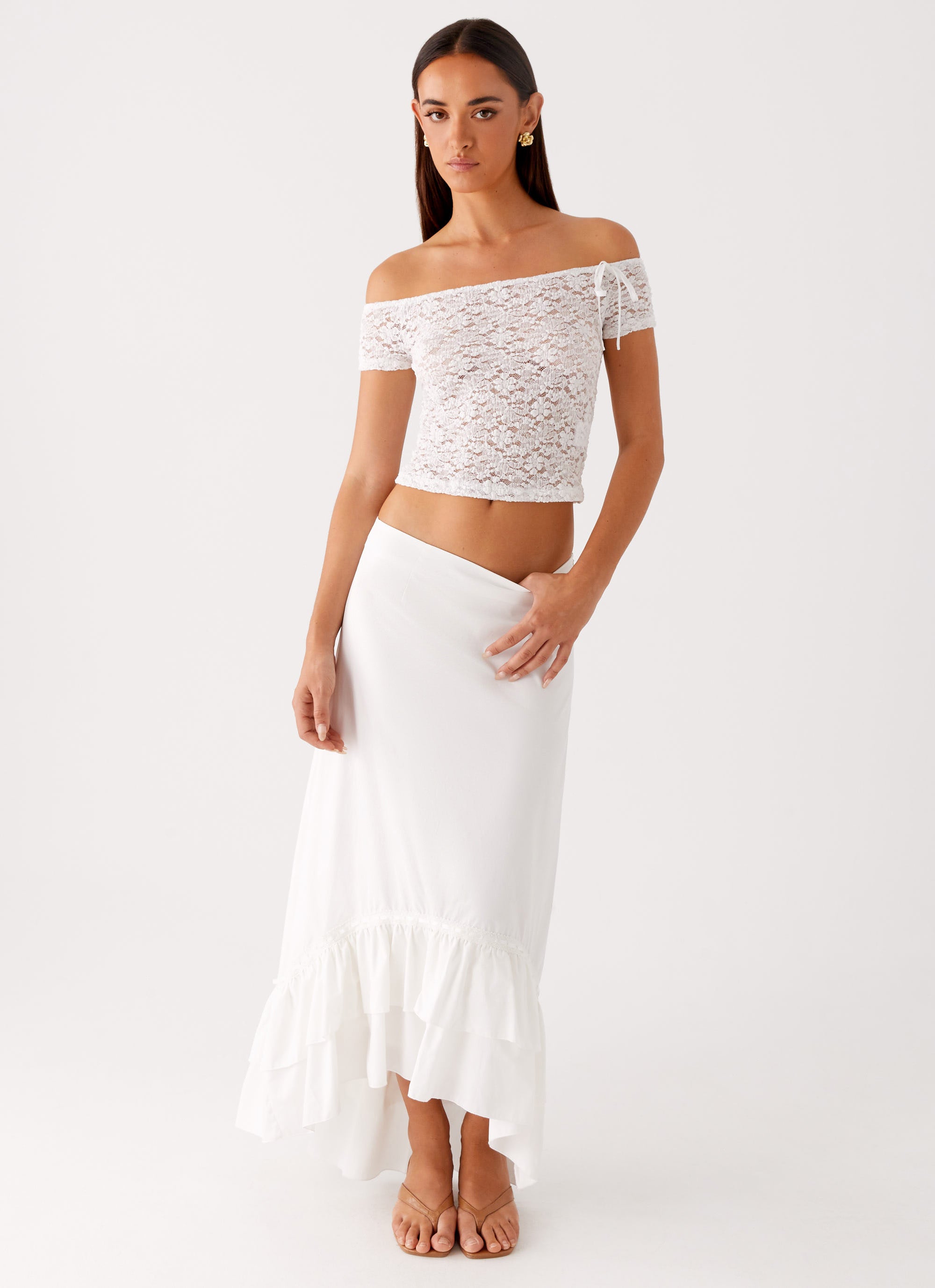 Alessandra Women's Maxi Skirt - Flowy White Long Skirt for Summer, Beach, Boho Chic Outfits & Casual Wear