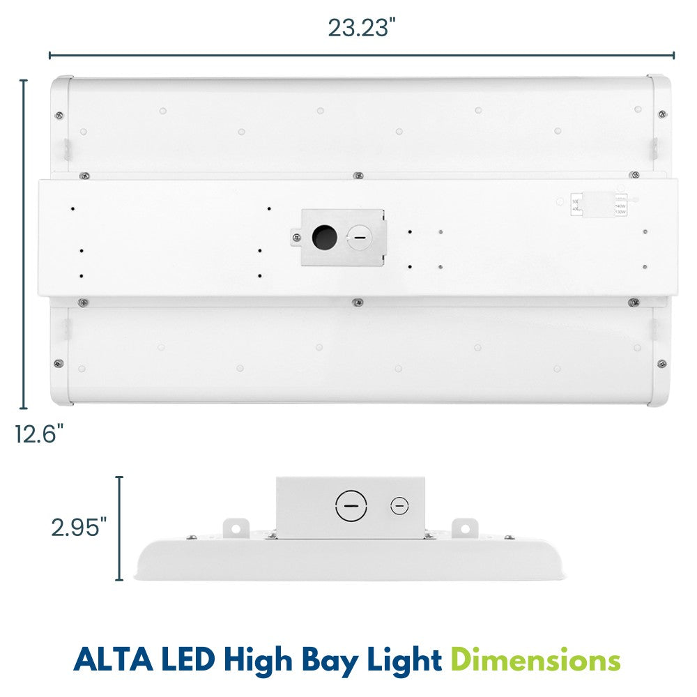 ALTA LED High Bay Light 2FT - 165W/140W/130W, 25,150 Lumens, 5000K/4000K Color Selectable, 120-277V (Replaces 400W) - Perfect for Warehouses, Garages & Industrial Lighting