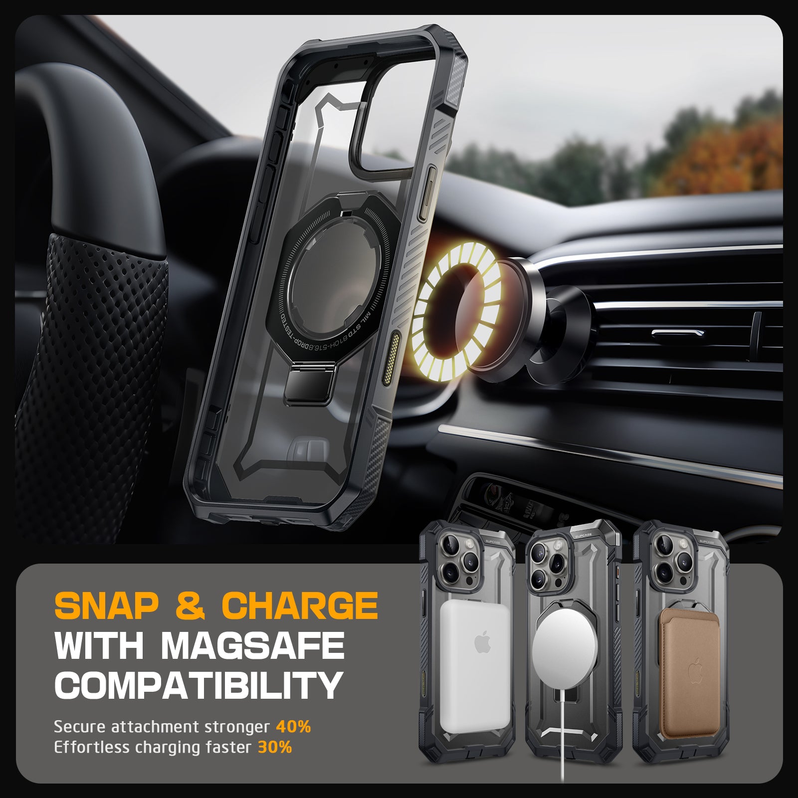 iPhone 16 Pro Max Case with MagSafe - 6.9 Inch Shockproof Protective Cover, UB Grip Technology & Camera Control Button - Perfect for Outdoor Adventures, Travel & Daily Use (Gray)