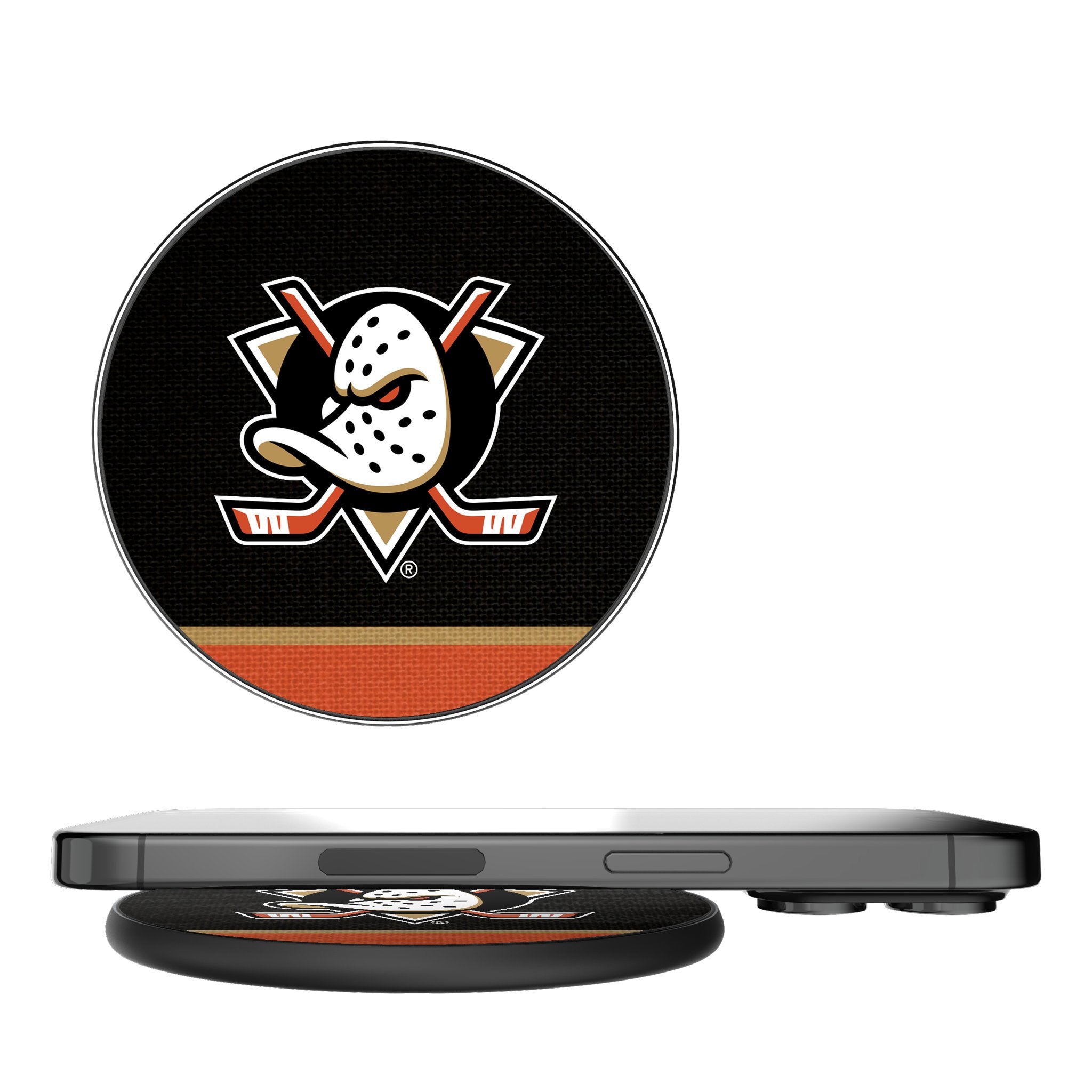 Anaheim Ducks NHL Team Logo 15W Fast Wireless Charger - Perfect for Home, Office & Car Use