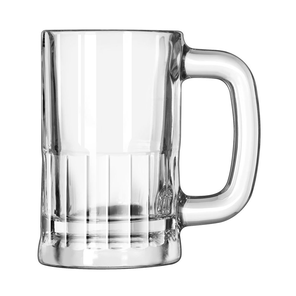 Libbey 5364 Clear 12oz Glass Coffee Mugs - Set of 12 Bulk Pack for Restaurants, Cafes & Home Use - Durable Drinking Cups for Hot & Cold Beverages