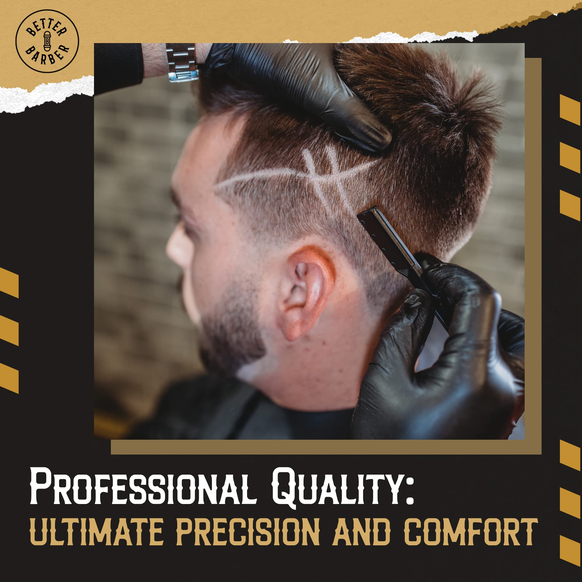 Premium Straight Edge Razor for Men - 20+1 Disposable Blade Heads, Patented Ergonomic Handle for Beard & Hair Shaving - Black Handle - Perfect for Home Grooming & Barber Shop Use