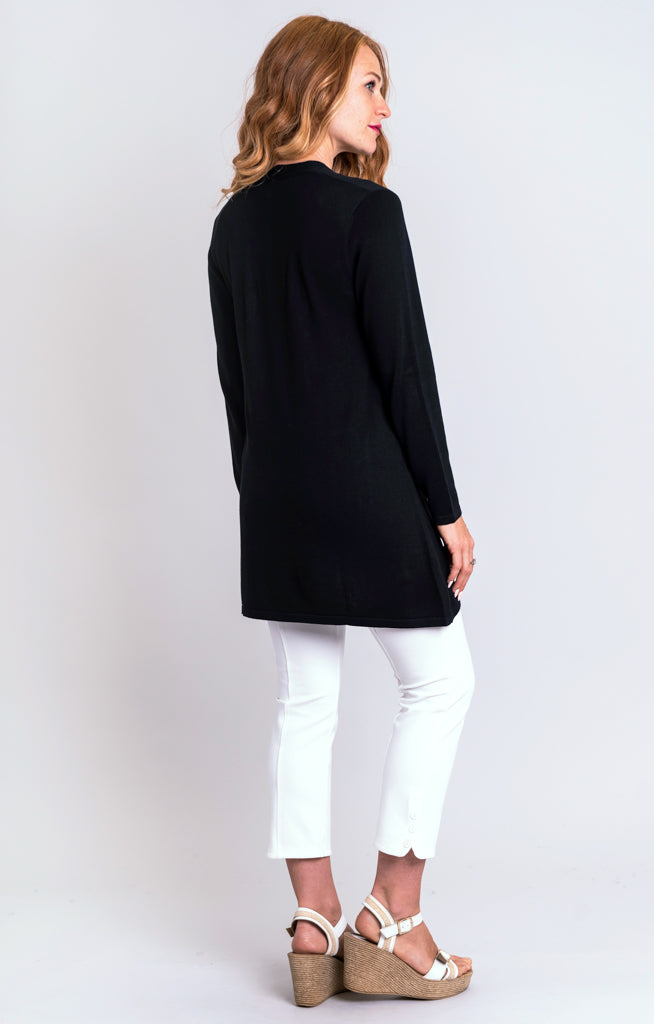 Justine Sweater Women's Black Bamboo Cotton Blend Knit Top - Soft & Breathable for Casual Wear, Office & Date Nights