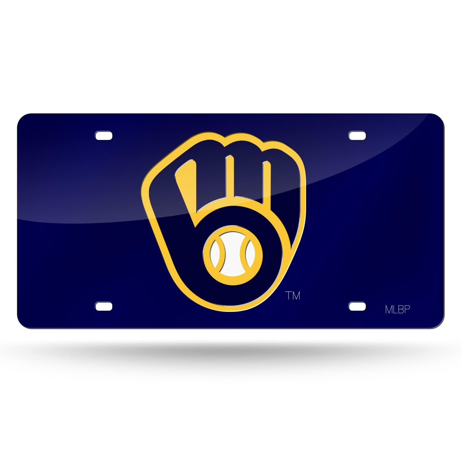 Rico LZC4503 Brewers Colored Laser Cut Auto Tag - Blue | Durable Custom Metal Car Badge for Vehicles & Motorcycles | Perfect for Car Enthusiasts, Gifts & Automotive Decoration