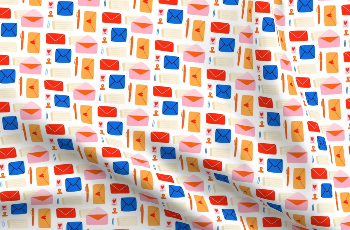 Snail Mail Letters Notes Printed Minky Fabric by The Yard - Soft Plush Fabric for Sewing Baby Blankets, Quilt Backing & DIY Crafts - Perfect for Nursery Decor, Gift Wrapping & Home Decor Projects