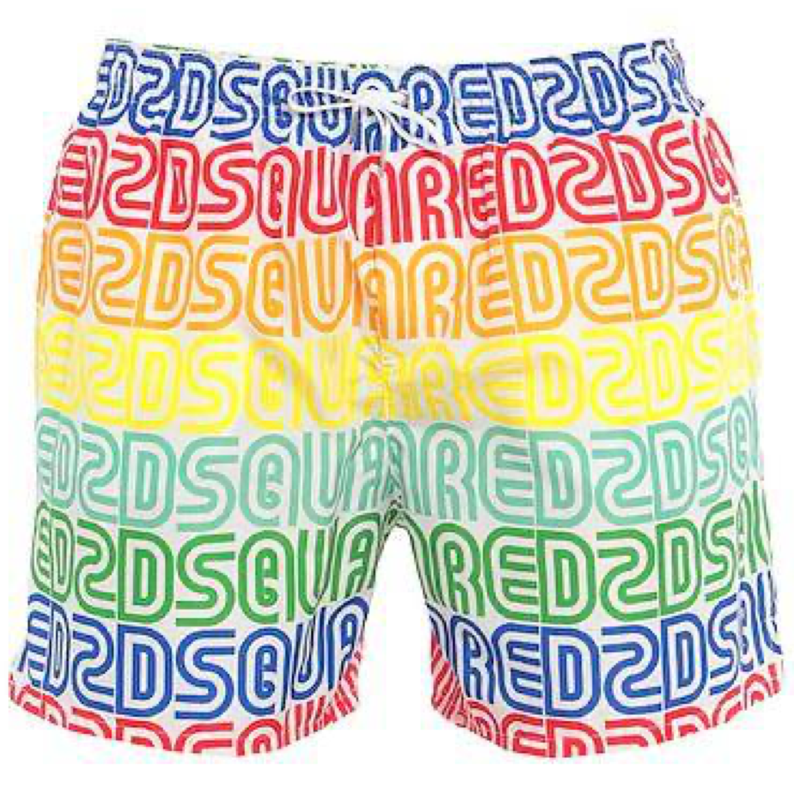 DSQUARED2 Men's Multi Logo Swim Shorts - Quick Dry Beach Swimwear for Pool, Vacation & Summer Activities