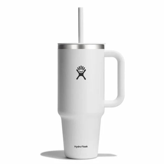 40 Oz All Around™ Insulated Stainless Steel Travel Tumbler with Lid & Straw - White - Perfect for Coffee, Tea & Cold Drinks On The Go