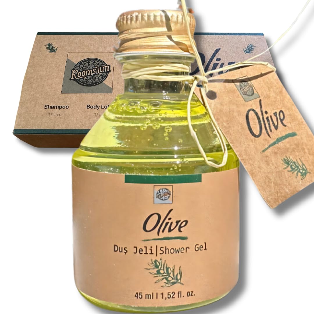 Olive Blossom Turkish Bath Travel Size Toiletries Set - 1.5 fl oz Shampoo, Shower Gel, Hair Conditioner, Body Lotion & Soap | Spa & Hotel Amenities Kit (125 Pieces Boxed) | Perfect for Travel, Gifts & Luxury Hospitality Services