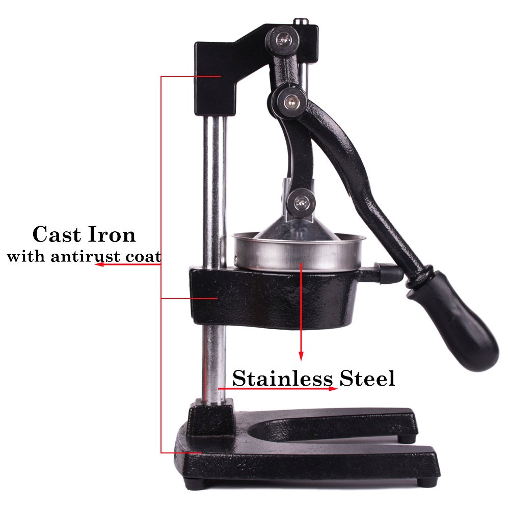 Commercial Manual Citrus Juicer Press - Heavy Duty Orange & Lemon Juice Squeezer Extractor for Restaurants, Bars & Homes (Black) - Perfect for Fresh Juice, Cocktails & Healthy Drinks