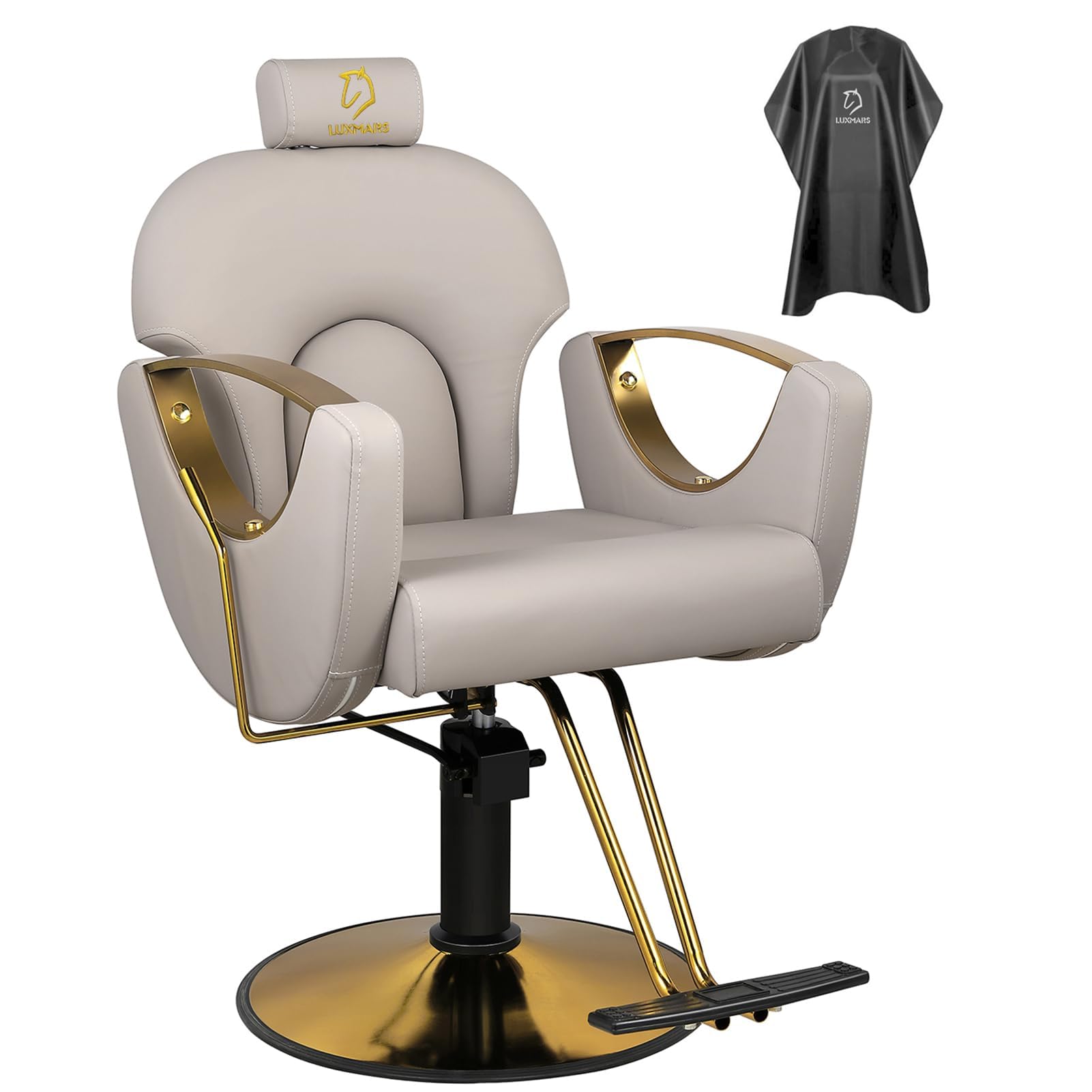 Professional Hydraulic Barber Chair - Adjustable Height Salon Recliner with Hydraulic Pump, Grey Shampoo Chair for Hairdressing & Beauty Salon Use