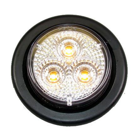 Fortpro 2 Round Clearance/Marker LED Lights with 3 LEDs - Durable Waterproof Truck Trailer Lights for Off-Road Vehicles, Boats & Emergency Signaling