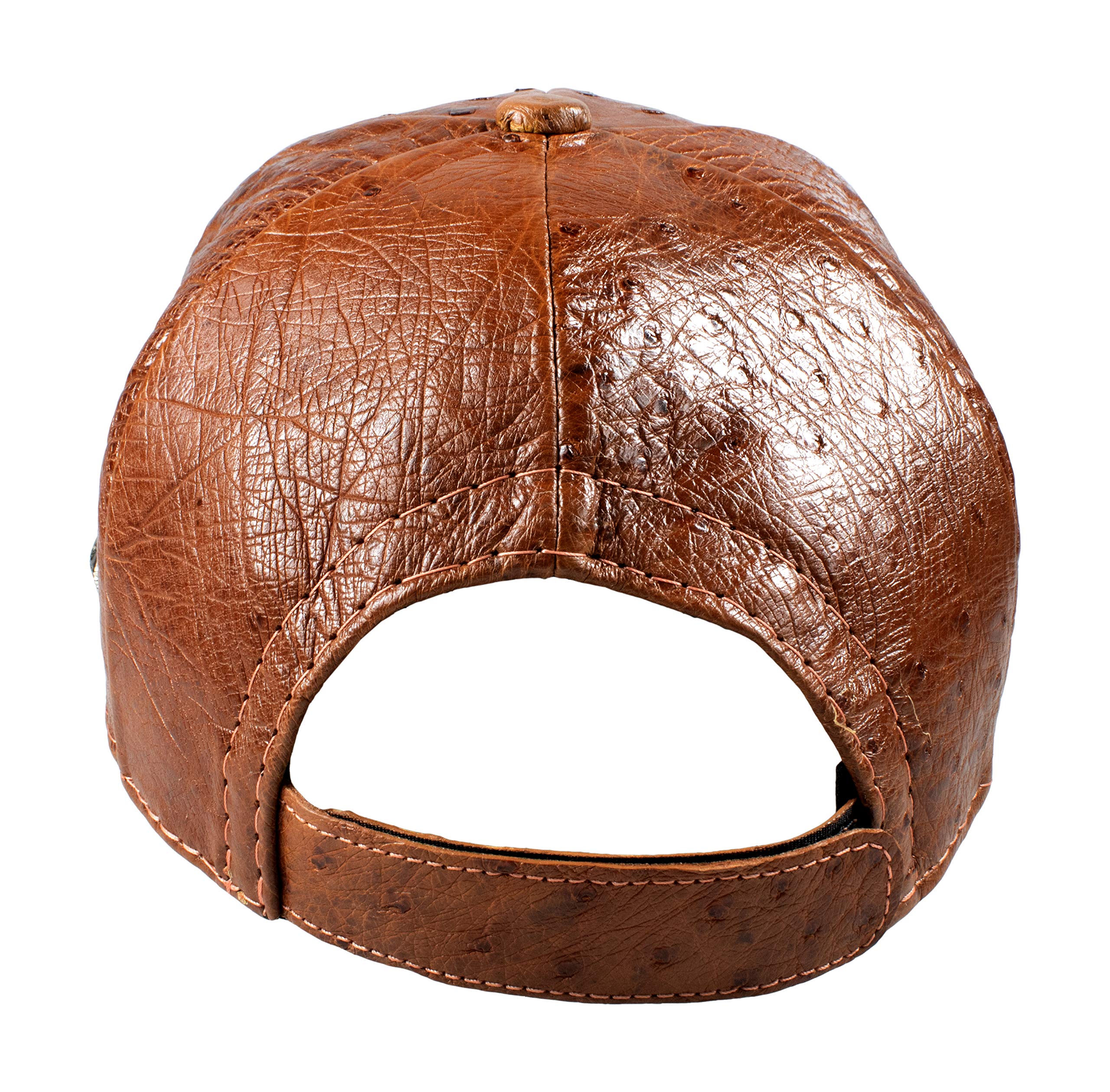 Exotic Genuine Ostrich Leather Cap Hat & Wallet Set - Cognac Brown | Stylish Cowboy Hat & Slim Bifold Wallet for Men | Perfect for Western Fashion, Rodeo Events & Outdoor Adventures