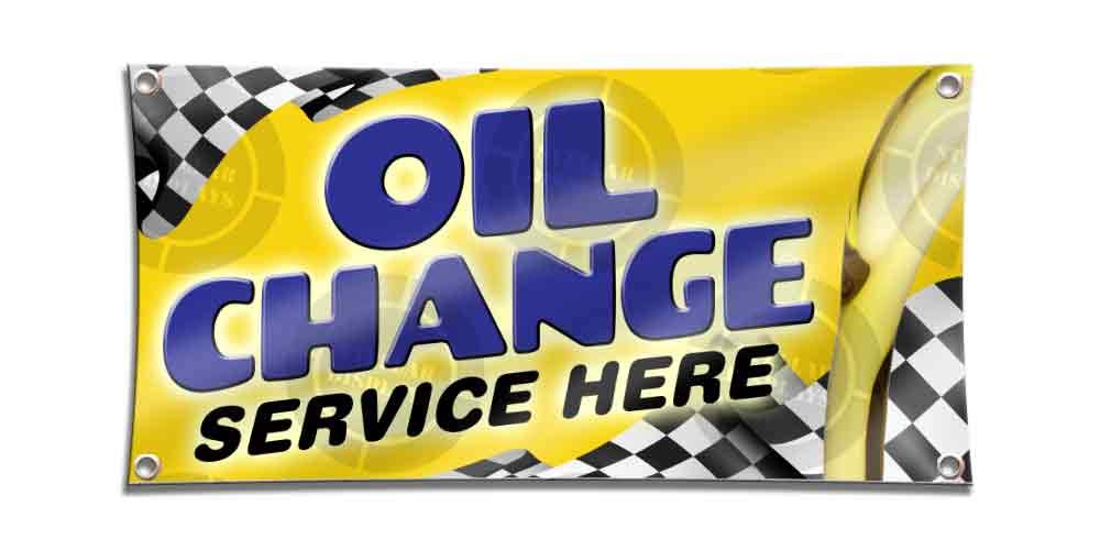 5ft x 10ft Oil Change Service Banner - Durable Automotive Mechanic Shop Sign for Grand Opening & Business Promotion | Perfect for Car Repair Shops, Auto Service Centers & Dealerships