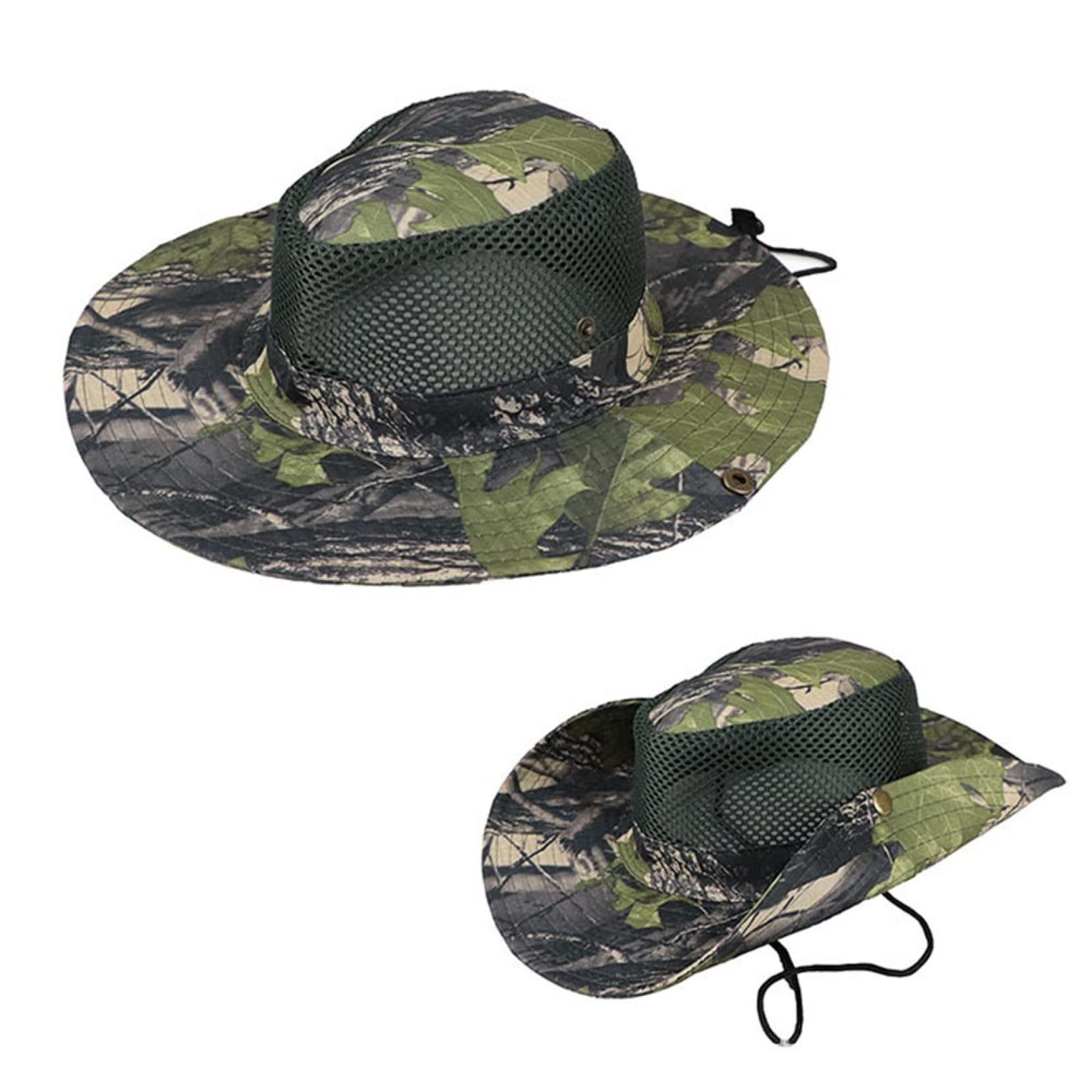 Men's Camouflage Bucket Hat - Wide Brim Sun Hat for Fishing, Camping & Outdoor Activities | Jungle Camo Fisherman Cap UV Protection
