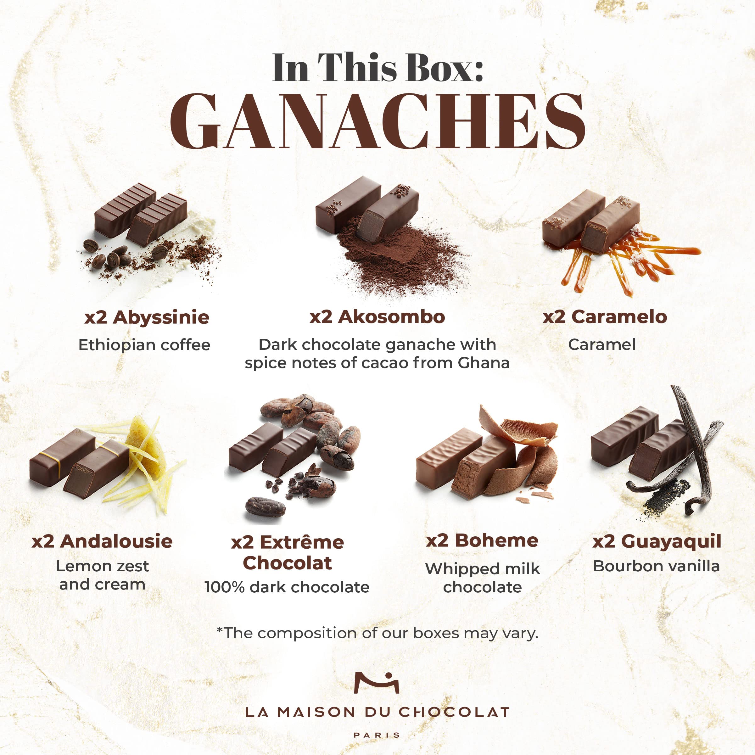 La Maison Du Chocolat Premium Dark & Milk Chocolate Gift Box - 40pc Gourmet French Chocolates for Holidays, Gifts & Special Occasions