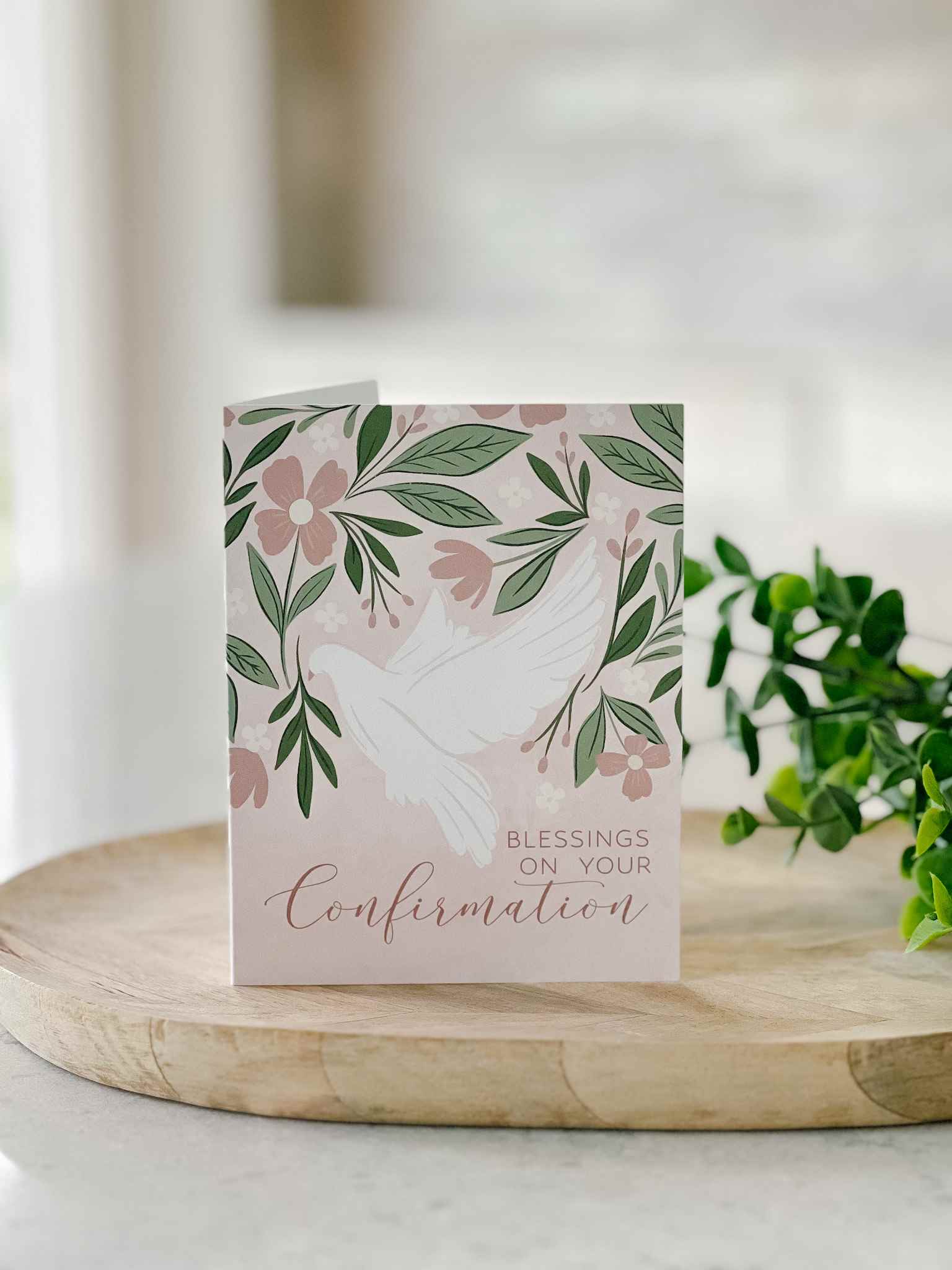 Elegant Blush Confirmation Greeting Card - Perfect for Religious Ceremonies, First Communion & Special Occasions