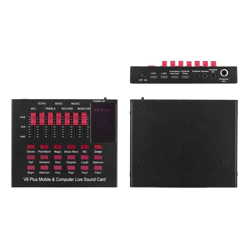 Rechargeable USB Audio Interface with Bluetooth - Live Sound Card for Mobile & Computer, Multiple Sound Effects for Singing & Streaming | Perfect for Karaoke, Podcasting & Gaming