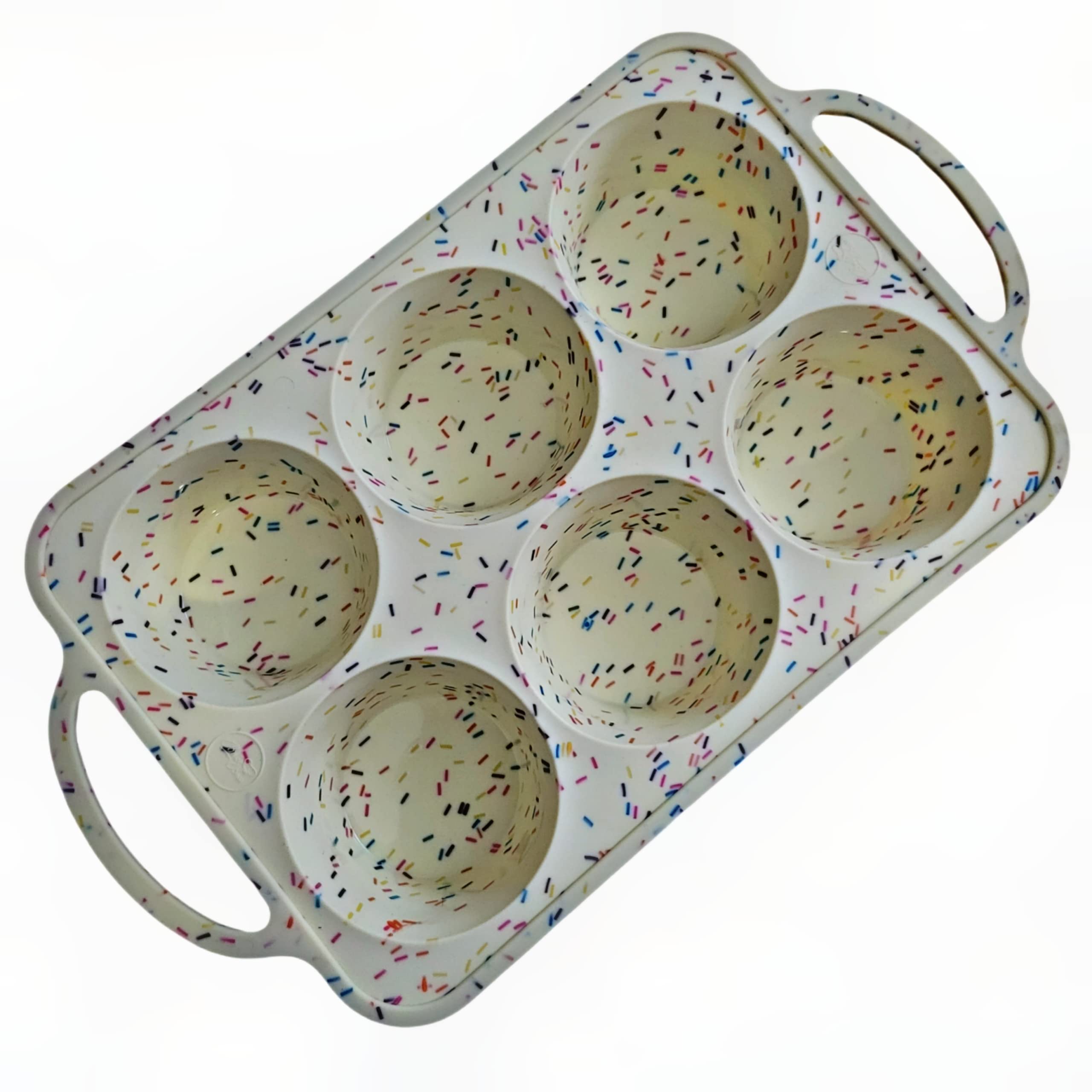 Jumbo Texas Muffin Pan - Non-Stick Confetti Color Baking Tray for Cupcakes, Muffins & Brownies | Perfect for Parties, Holidays & Family Gatherings