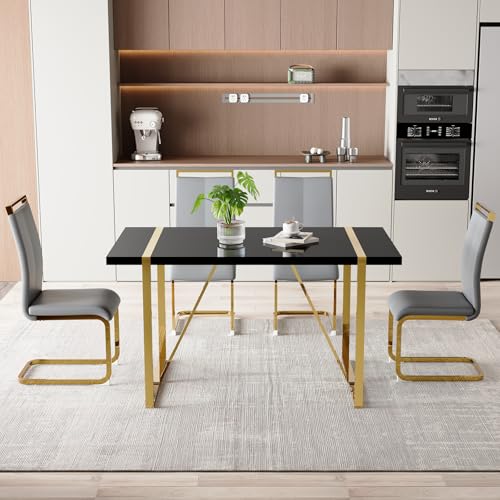 Black Table + Light Grey Chairs
