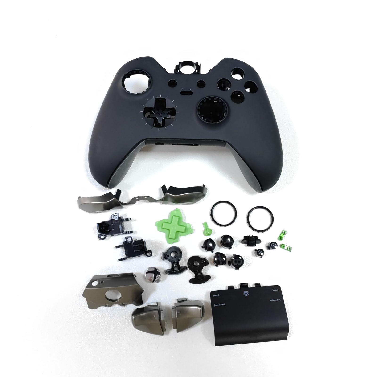 Xbox Elite 1st Controller Replacement Housing Shell Kit - Full Case Cover, Faceplate, Middle Frame, Side Rails, ABXY LT RT Buttons & LB RB Bumper Accessories (Black) | Perfect for DIY Repairs & Custom Gaming Setup