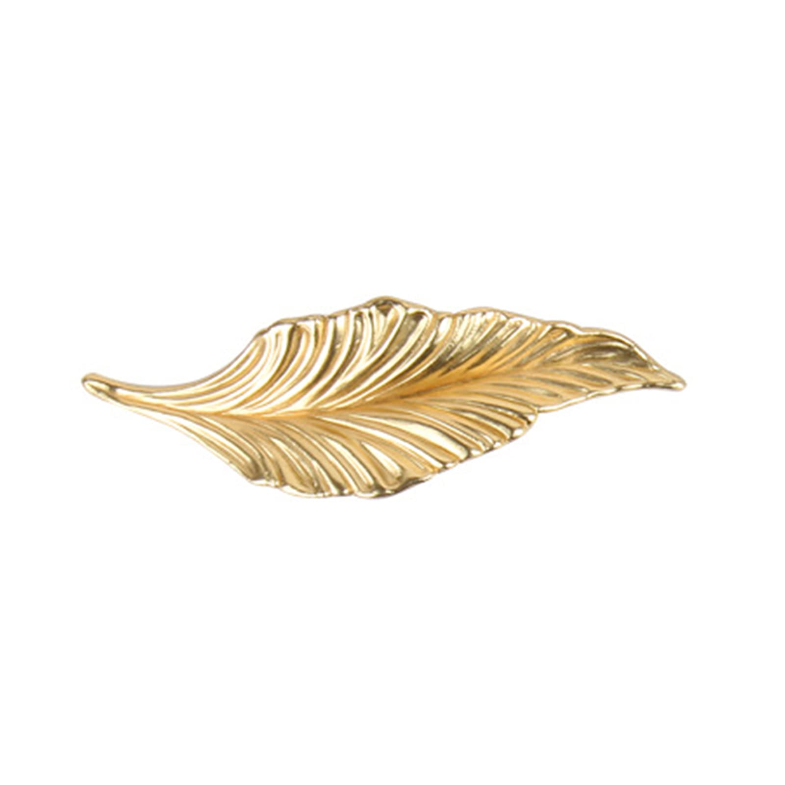 Golden Leaf Handle Aluminum Alloy Cabinet Knobs - Elegant Dresser Drawer Pulls for Bedroom, Kitchen & Bathroom Furniture Hardware (Set of 10) - Perfect for Home Renovation and DIY Furniture Upgrade Projects